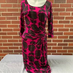 Boden Pink and Black Midi Dress
